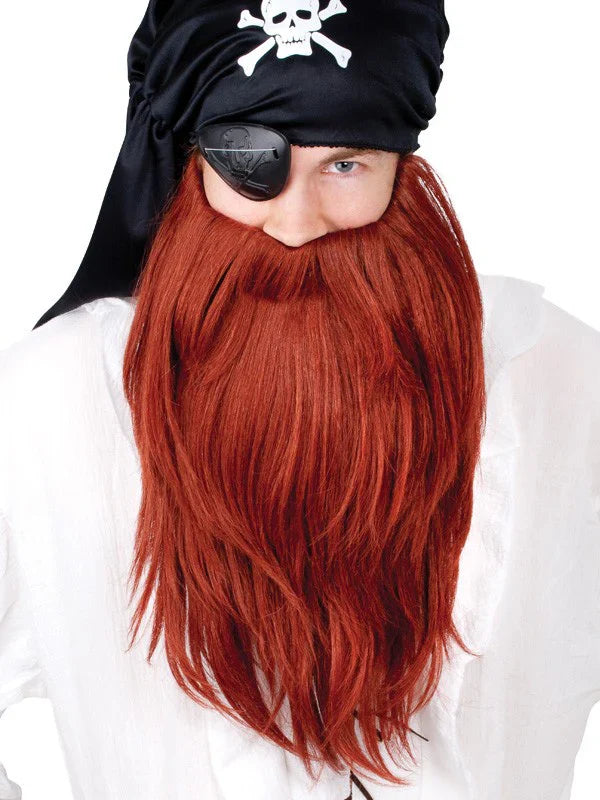 Auburn Red Pirate Beard and Moustache