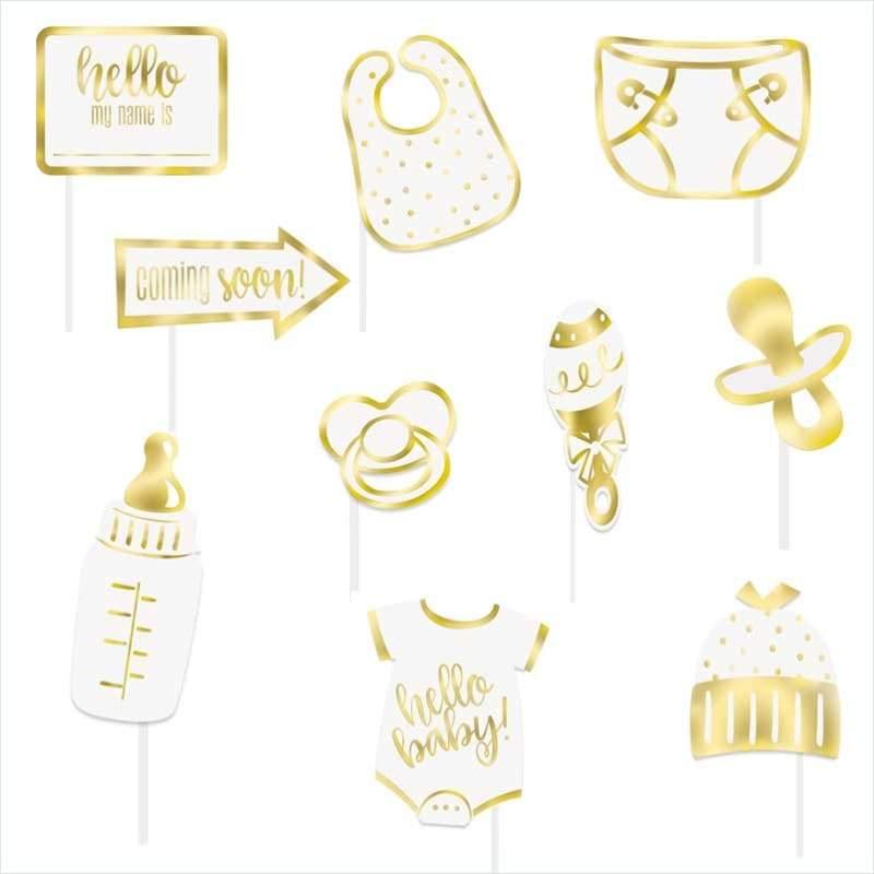 Baby Shower Photo Props Gold