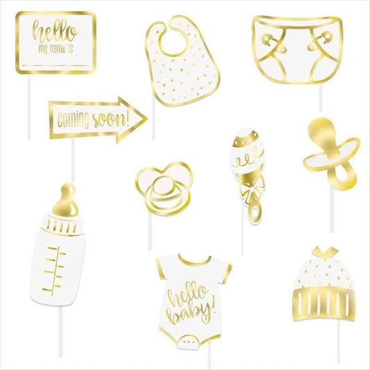 Baby Shower Photo Props Gold