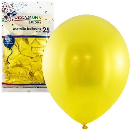 Balloons - Alpen Metallic Yellow (Pk 25)