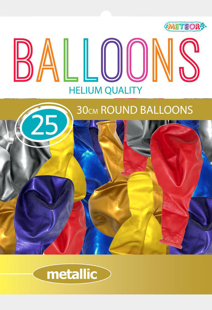 Balloons - Metallic Assorted (Pk 25)