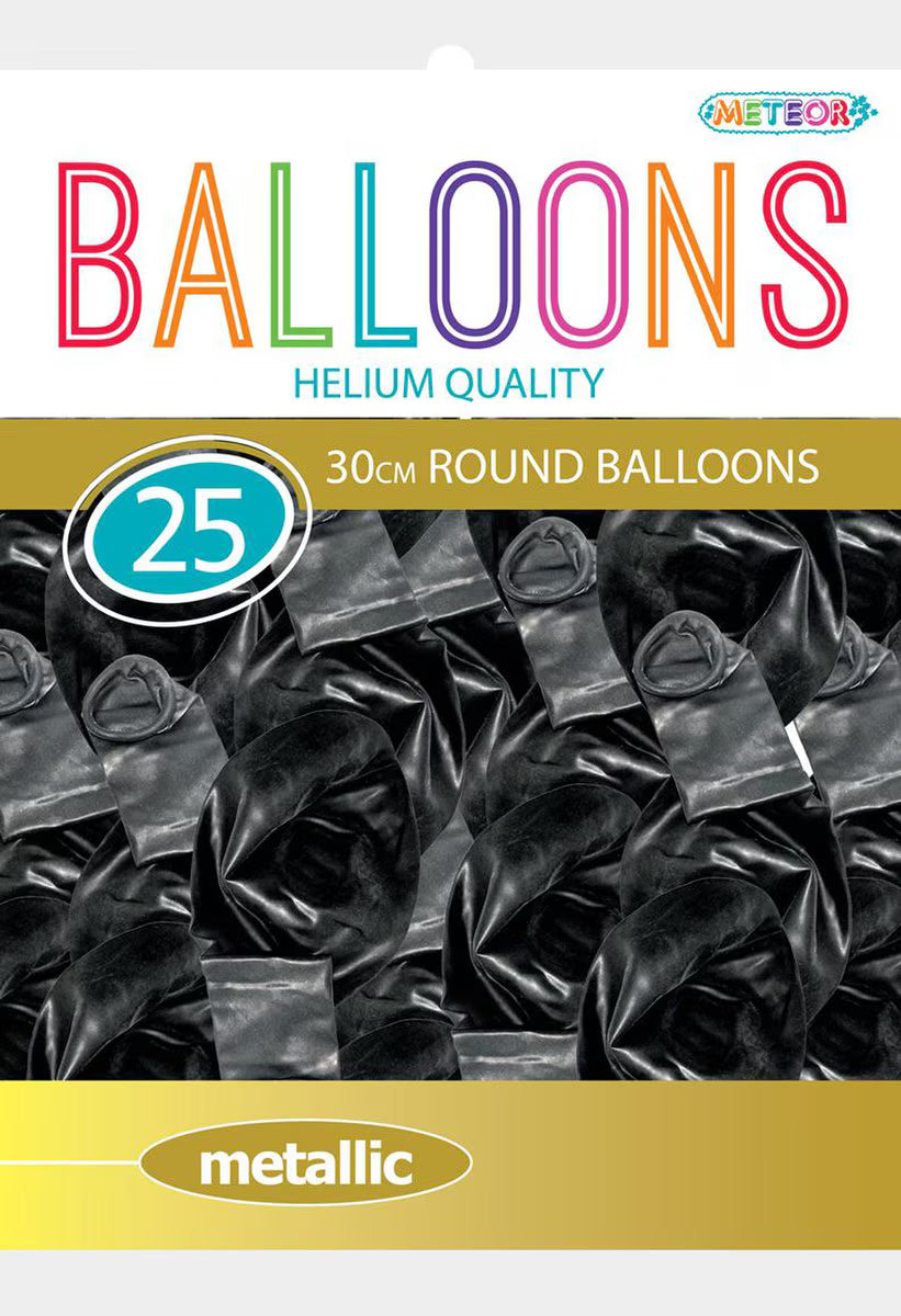 Balloons - Metallic Black (Pk 25)