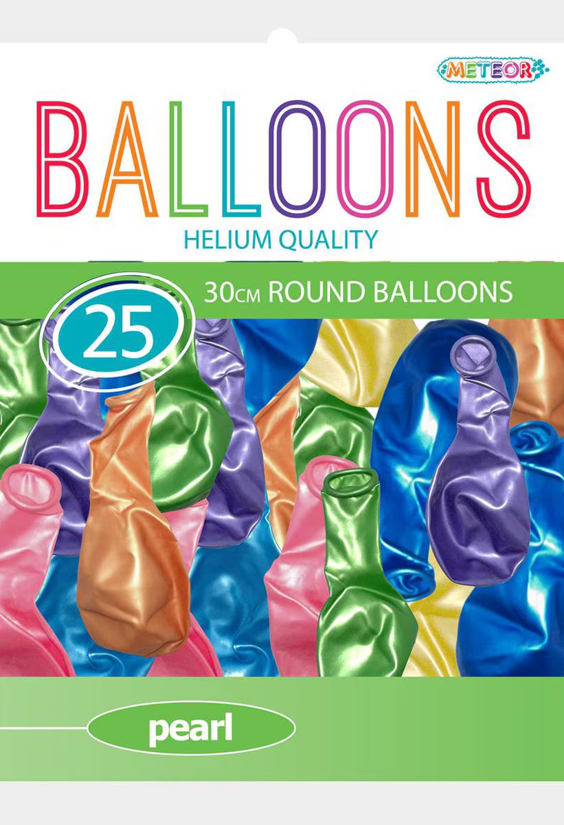 Balloons - Pearl Assorted Colours (Pk 25)