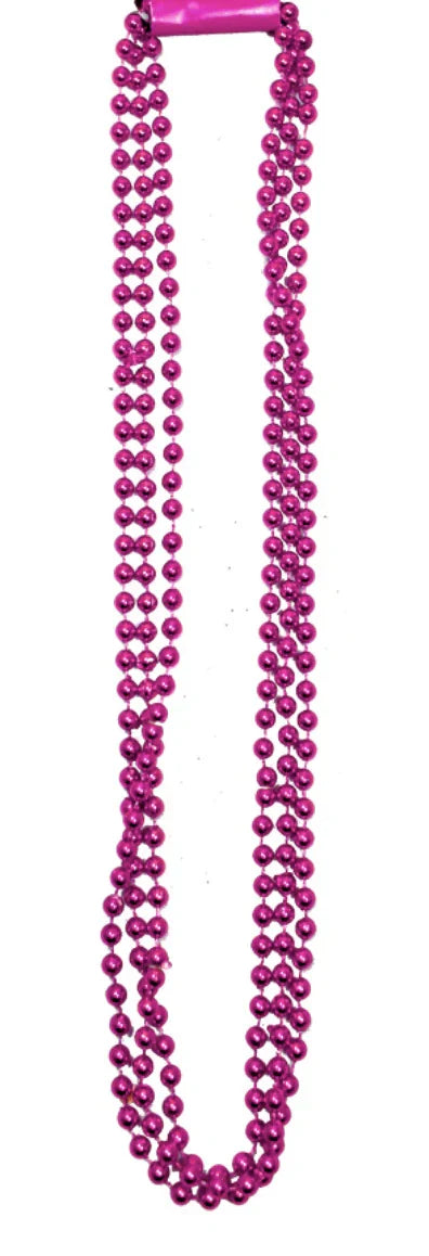 Beaded Necklace 84cm Hot Pink