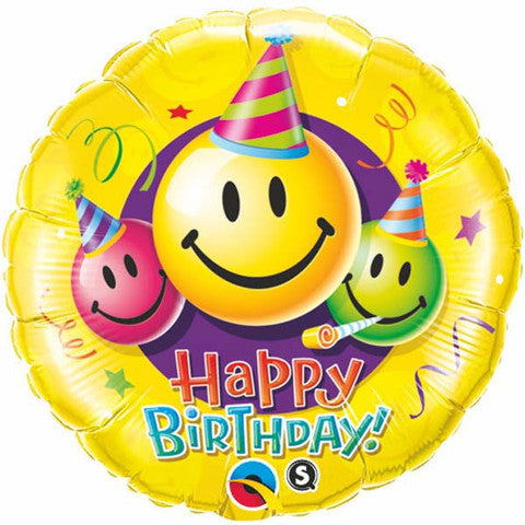 Birthday Smiley Face Supershape Foil