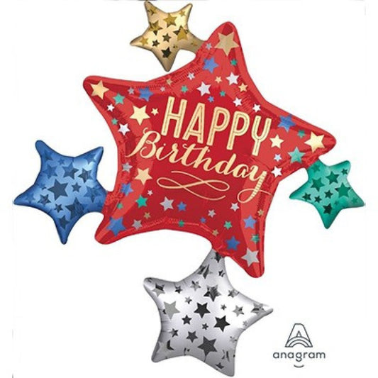 Birthday Star Cluster Supershape Foil