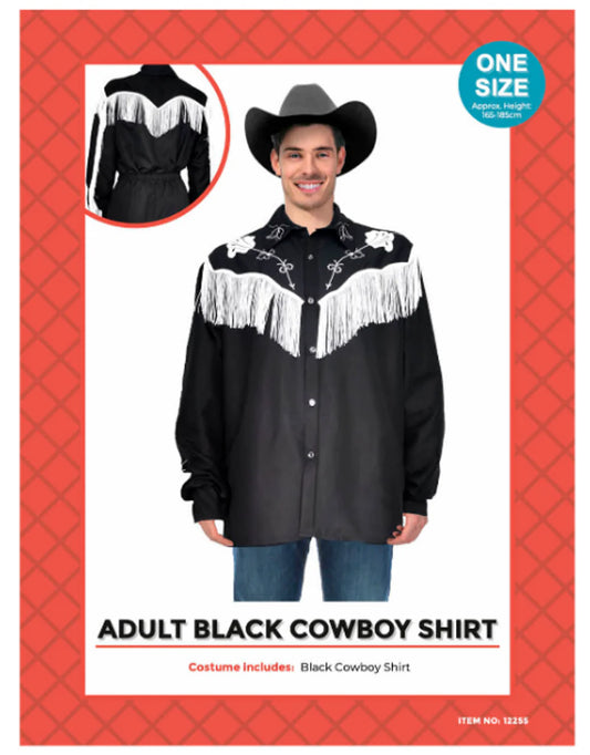 Black Cowboy Shirt - Adult - STD