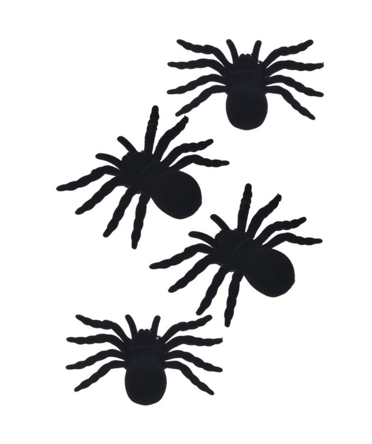 Black Fake Spiders Halloween Decoration (Pk 4)