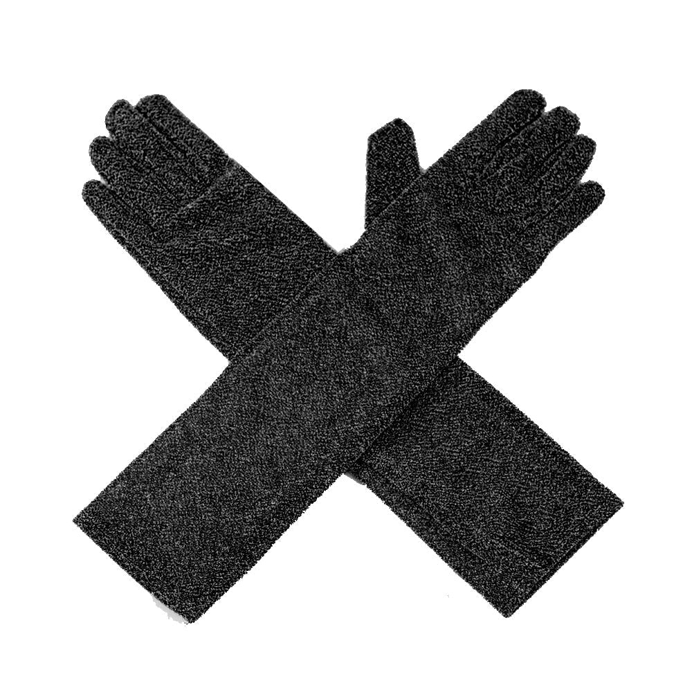 Black Glitter Long Gloves