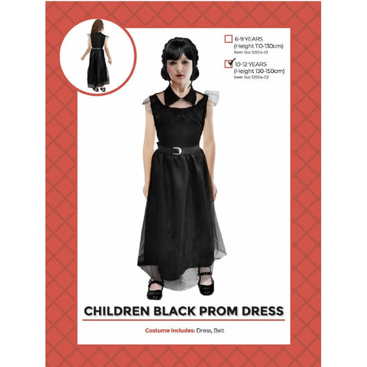Black Prom Dress Costume - Child - 10-12