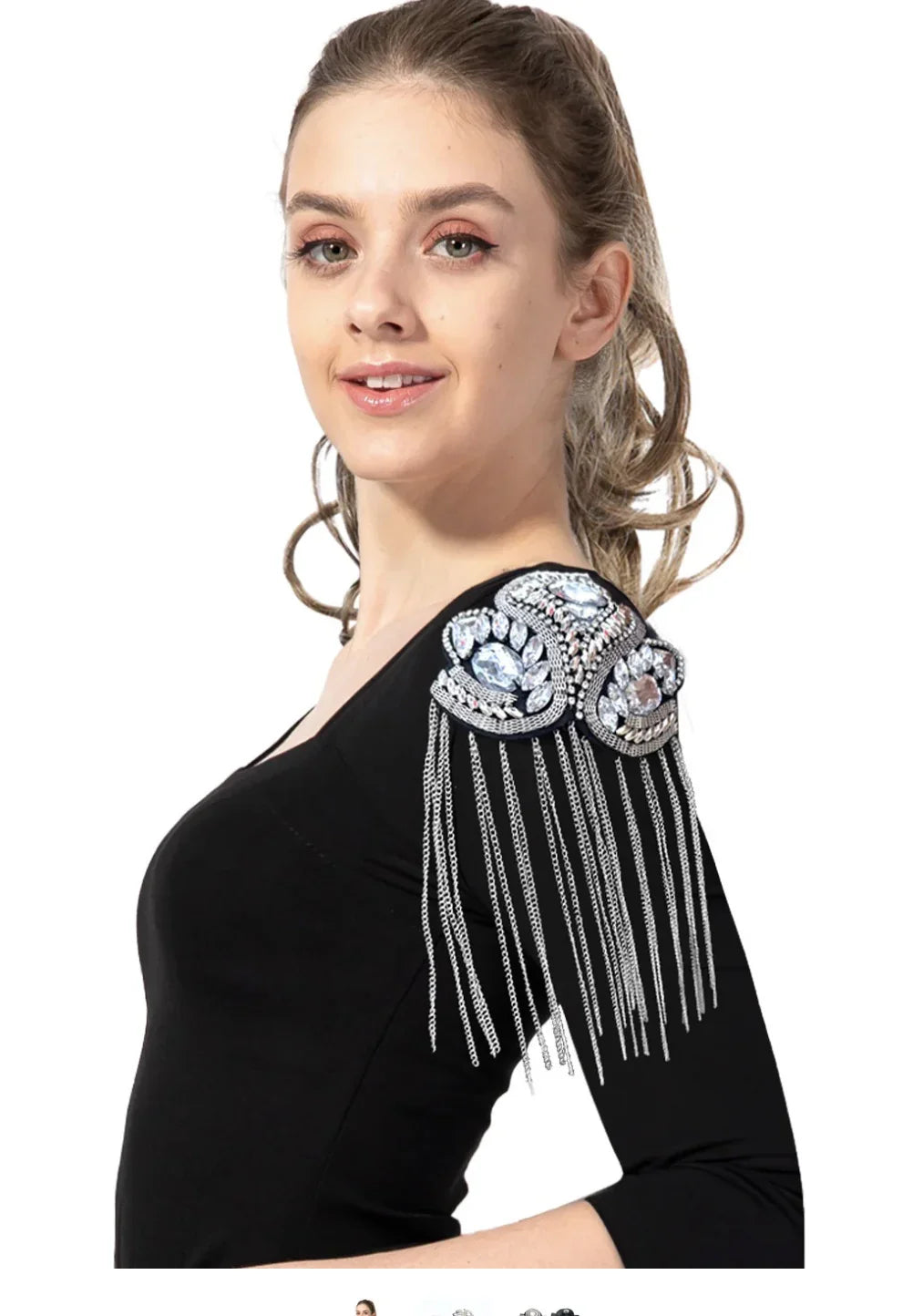 Bling Shoulder Embellishment Tassel Epaulettes