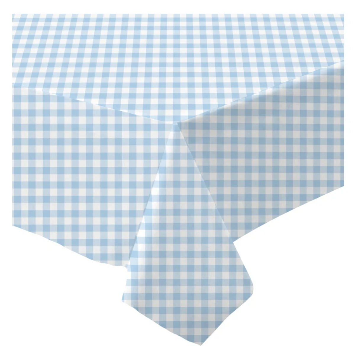 Blue and White Gingham Paper Tablecloth