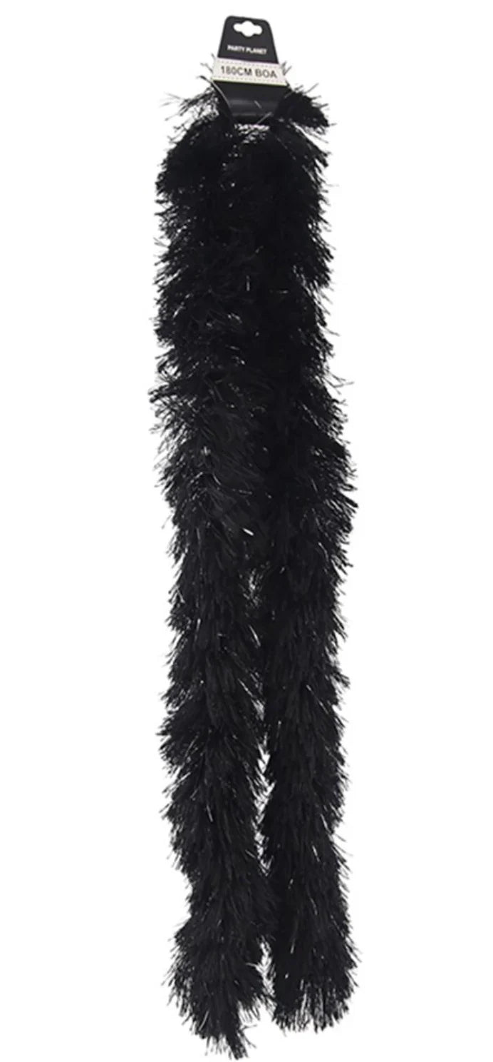 Boa with Black & Silver Tinsel