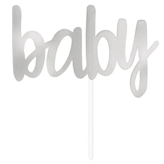 Cake Topper Baby Silver