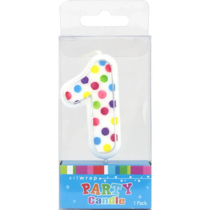 Candle - Number 1 Polka Dot