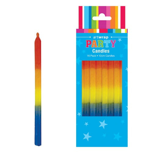 Candle - Rainbow Birthday Candles (Pk 16)