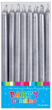 Candle - Silver Birthday (Pk 16)