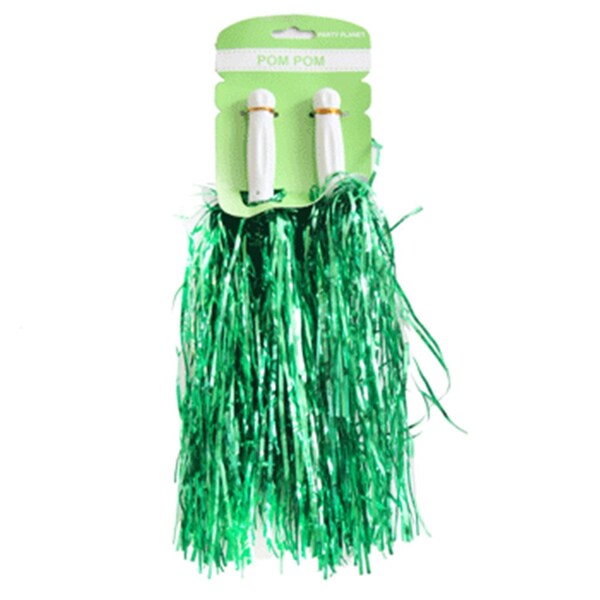Cheerleader Pom Poms (2 Pack ) Green Metallic