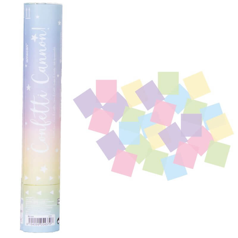 Confetti Cannon Pastel Rainbow Colours 24cm Party Popper