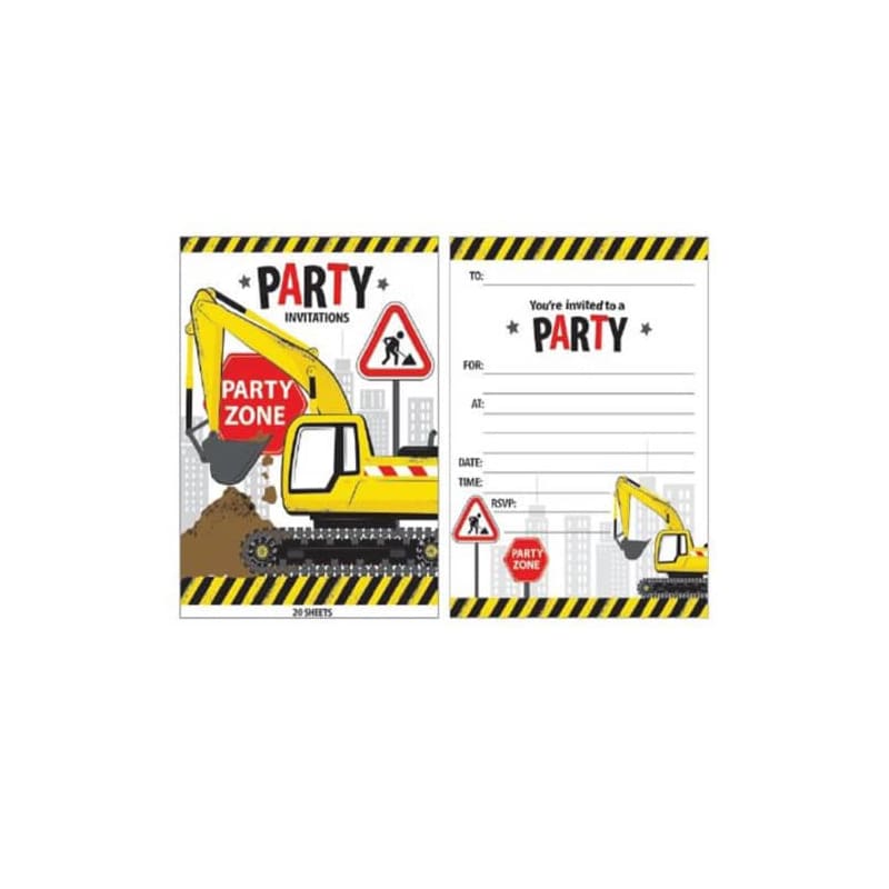 Construction Party Invitation (Pk 20)