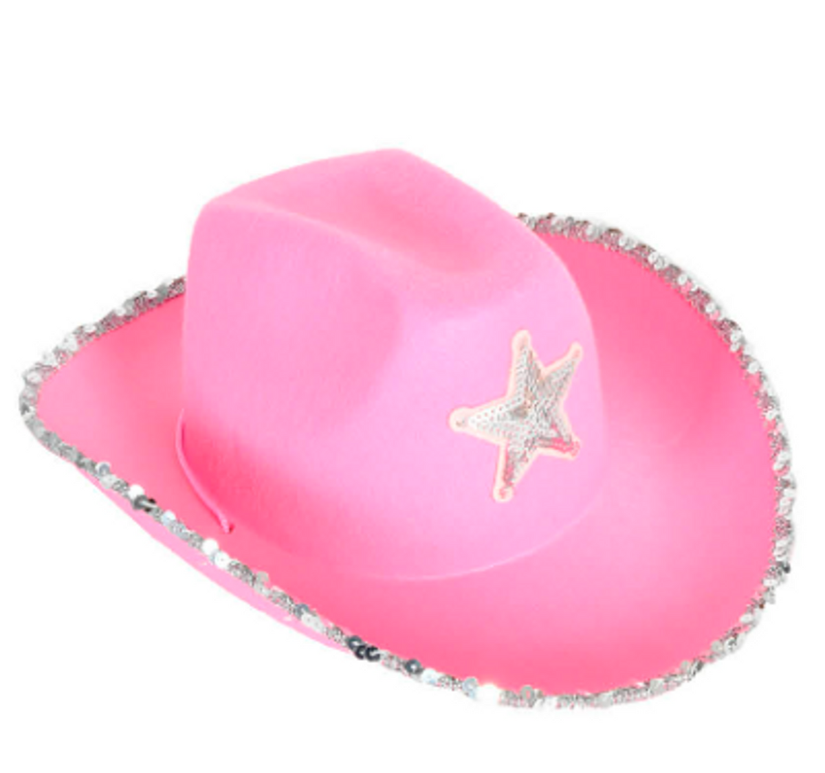 Cowboy Hat With Sequin Star - Light pink