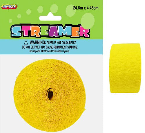 Crepe Paper Streamer - Yellow
