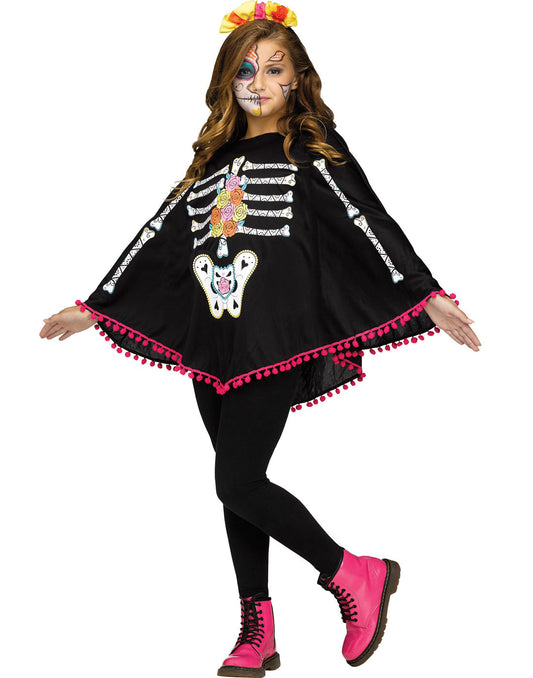 Day of the Dead Poncho - Child