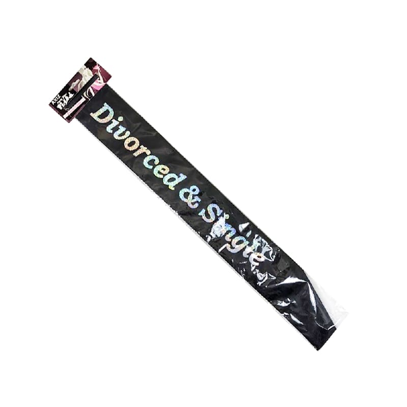 Divorced and Single Sash Party Accessory