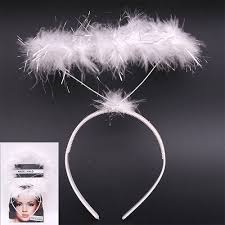Feathered Angel Halo Headband - White