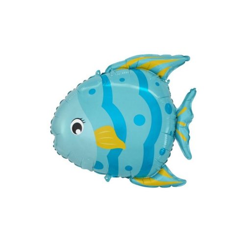 Foil Balloon - Blue Multi-Coloured Fish