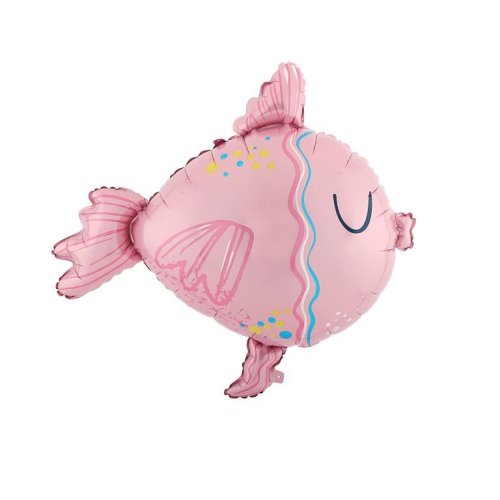 Foil Balloon - Pink Multi-Coloured Fish Supershape