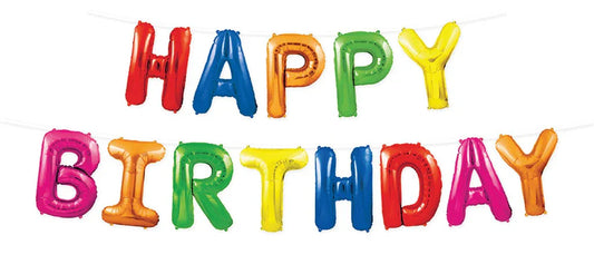 Foil Balloon Happy Birthday Banner