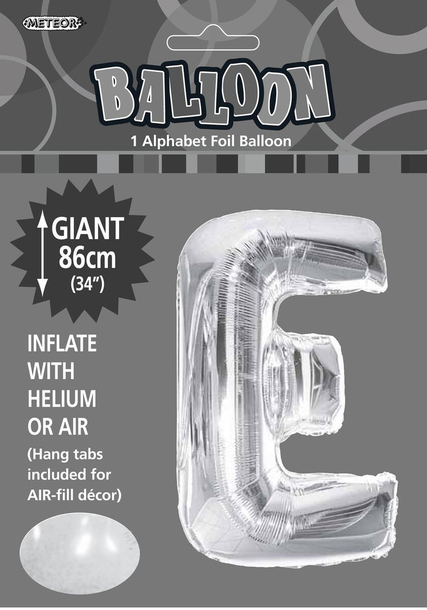 Foil Letter E Balloon Silver