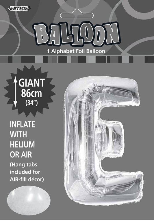 Foil Letter E Balloon Silver