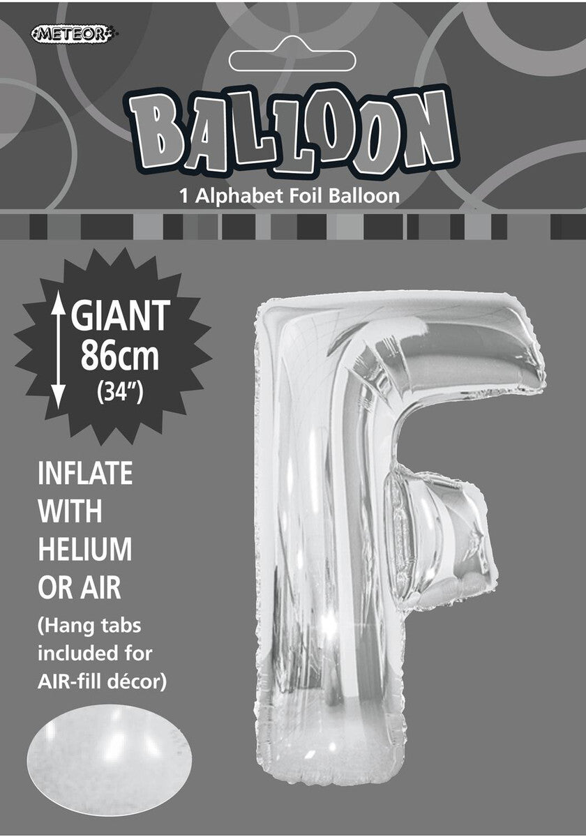 Foil Letter F Balloon Silver