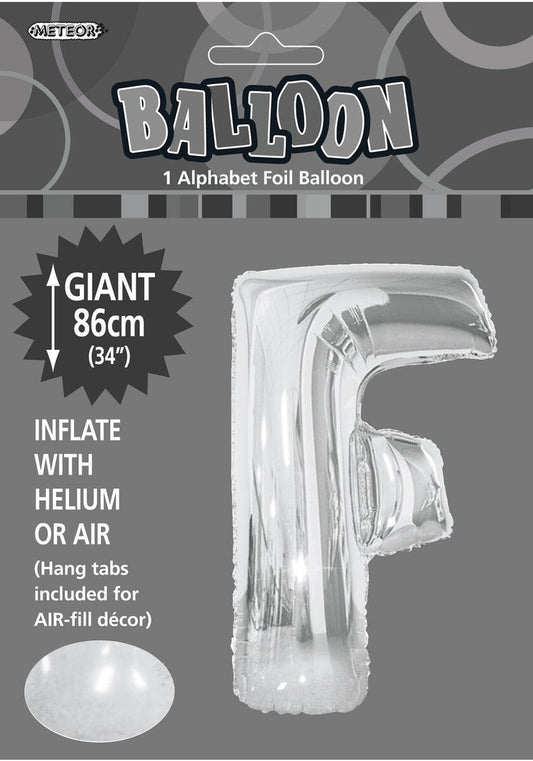 Foil Letter F Balloon Silver