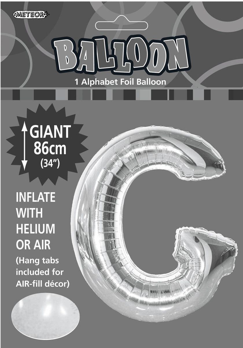 Foil Letter G Balloon Silver