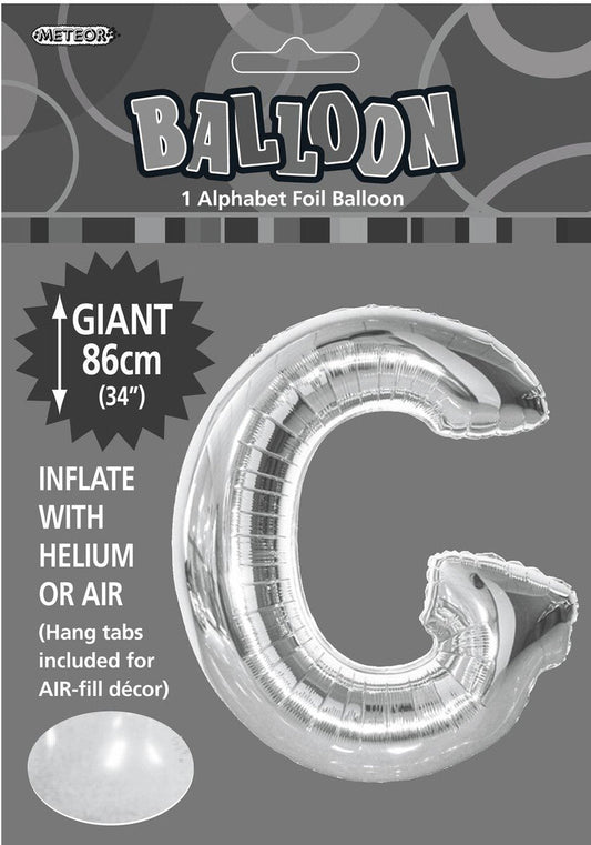 Foil Letter G Balloon Silver