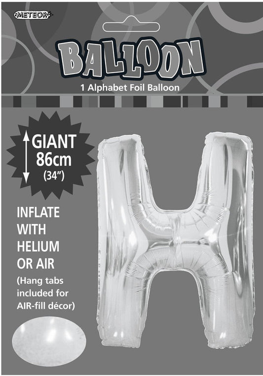 Foil Letter H Balloon Silver