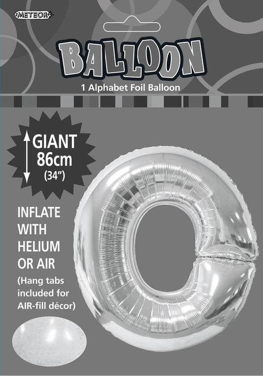 Foil Letter O Balloon Silver