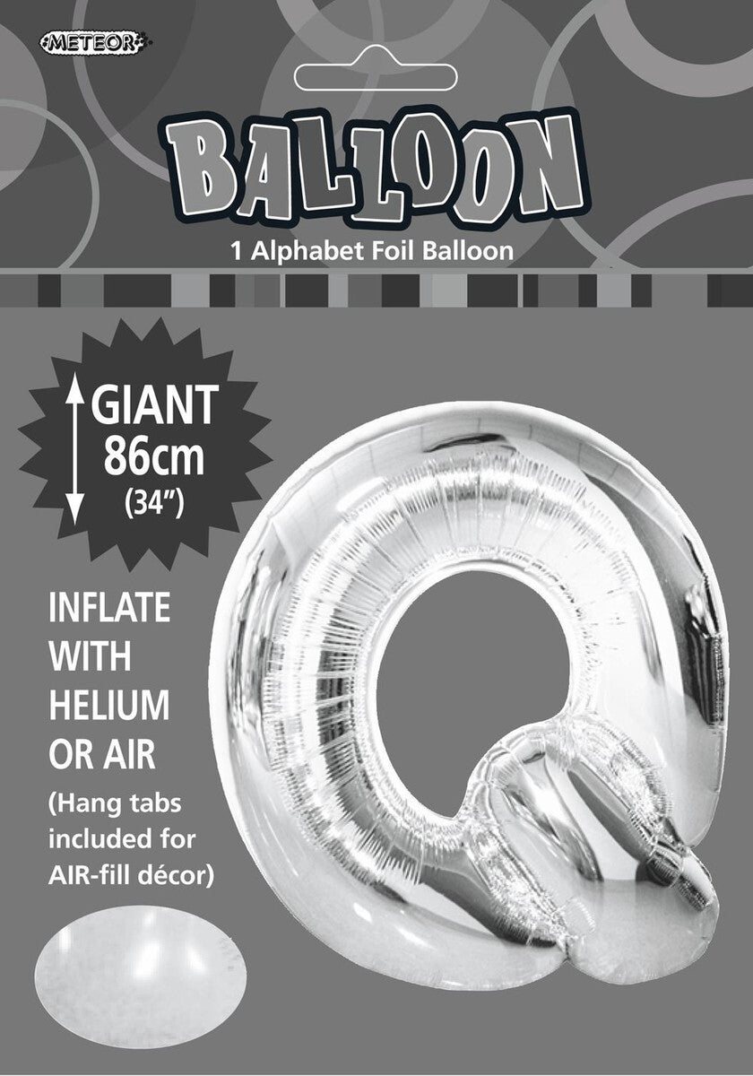 Foil Letter Q Balloon Silver