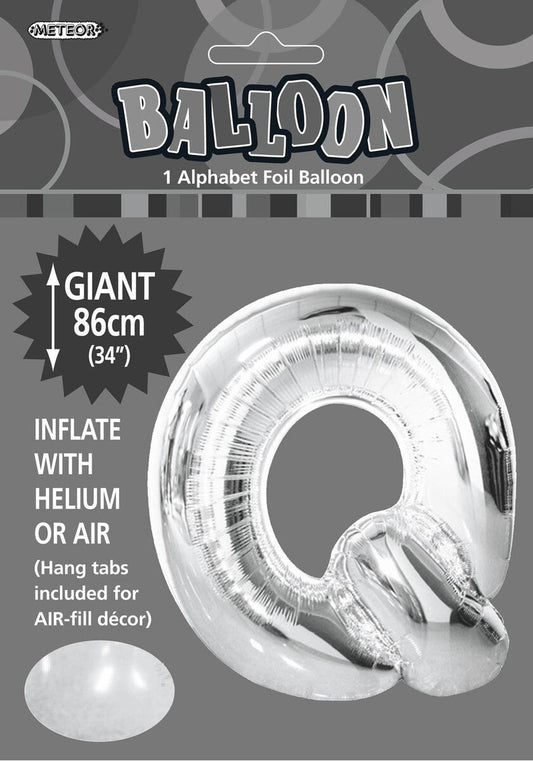Foil Letter Q Balloon Silver