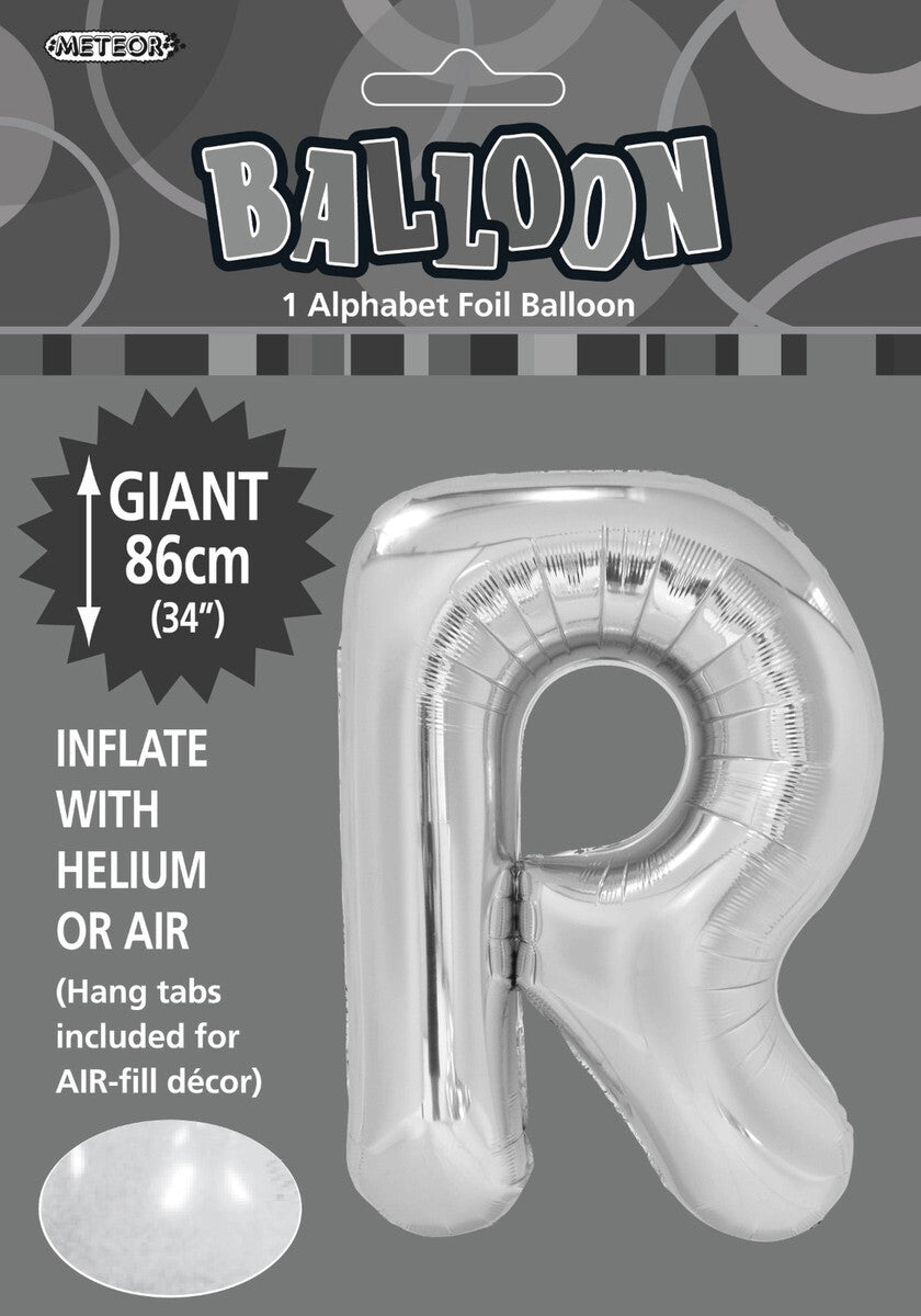 Foil Letter R Balloon Silver
