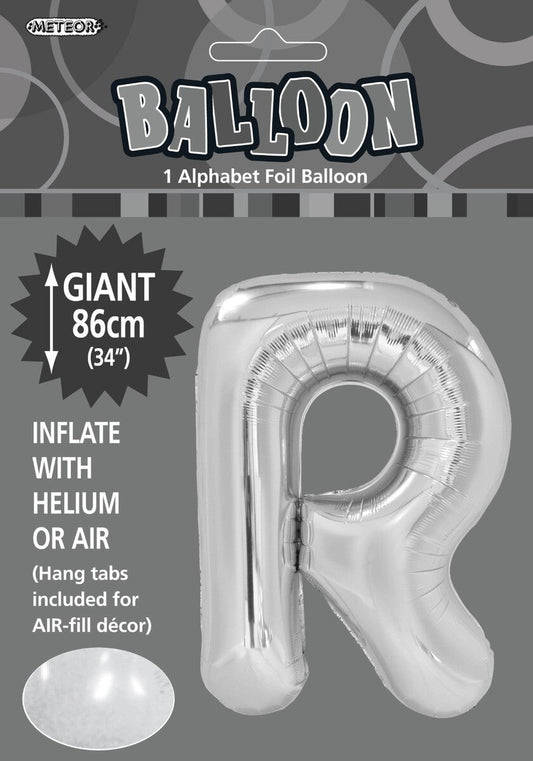 Foil Letter R Balloon Silver
