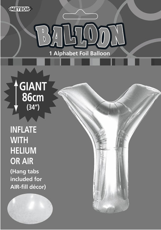 Foil Letter Y Balloon Silver