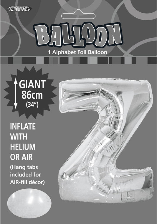 Foil Letter Z Balloon Silver