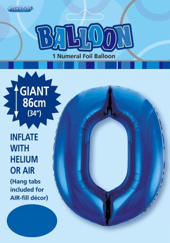 Foil Number 0 Balloon Blue
