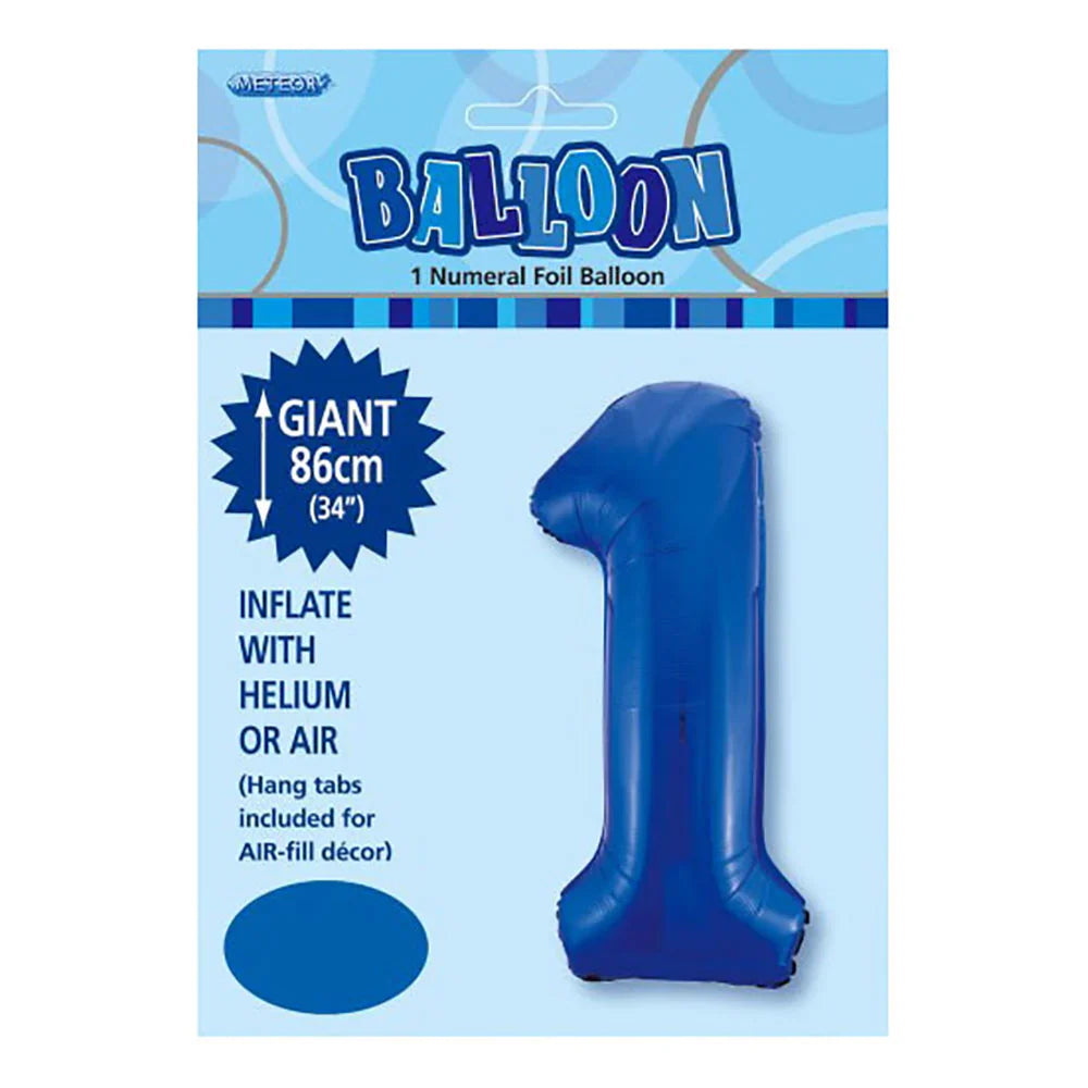 Foil Number 1 Balloon Blue