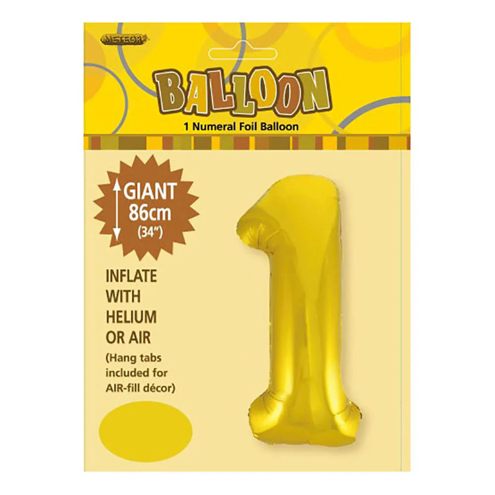 Foil Number 1 Balloon Gold