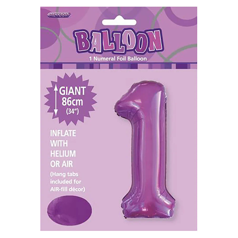 Foil Number 1 Balloon Purple